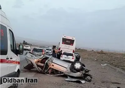 ۸ فوتی و ۱۵ مصدوم در واژگونی اتوبوس در محور فیروزآباد – کوار