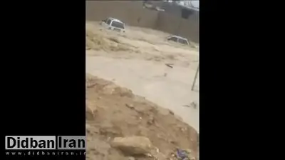 سیل ناگهانی در قشم پس از تخریب سد خاکی + فیلم 