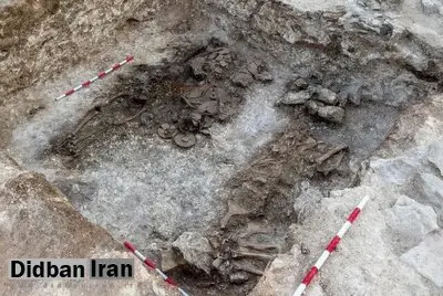 کشف اسکلت ۲۱۰۰ ساله با تاج زرین