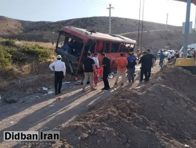 واژگونی اتوبوس زائران اربعین در مسیر قزوین - رشت ۱۵ زخمی بر جای گذاشت