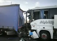 تصادف مرگبار اتوبوس تهران – شاهرود با تریلی