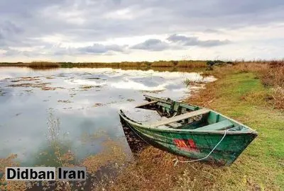 بخش عمده تالاب انزلی خشک شد