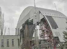 برخورد پهپاد روسی به نیروگاه اتمی چرنوبیل + فیلم