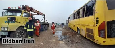 انحراف اتوبوس در تهران ۱۴ مصدوم برجای گذاشت