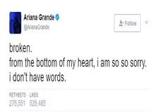 واکنش آریانا گرنده به بمب‌گذاری در لندن