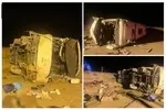 پلیس: «خواب‌آلودگی»، فرض اولیه درباره علت واژگونی اتوبوس در مسیر اصفهان_نظنز است