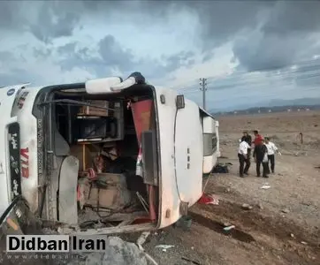 ۲۳ نفر مصدوم در تصادف اتوبوس در جاده خوی