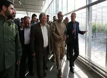 بازدید لاریجانی از یک مجتمع گلخانه‌ای در منطقه آزاد اقتصادی ارس