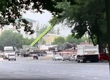 پایین کشیدن مجسمه لنین در قرقیزستان