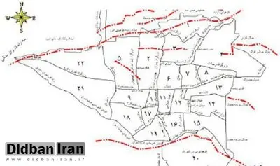 تهران 85 کیلومترمربع پهنه گسلی اصلی دارد