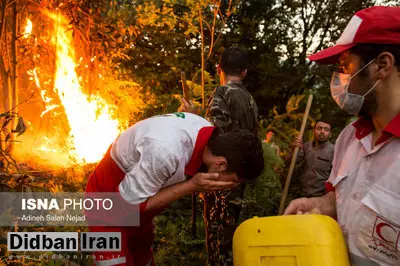 تصاویری از آتش سوزی در ارتفاعات روستای مریدان لنگرود - استان گیلان
