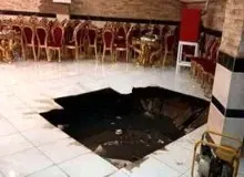 فروچاله در صومعه سرا مهمانان مراسم عروسی را در خود فرو برد+عکس 