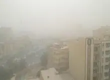 نبرد گرد و غبار و باران در آسمان خوزستان