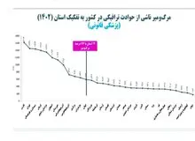 12 استان رکورددار 66 درصد تلفات شدند