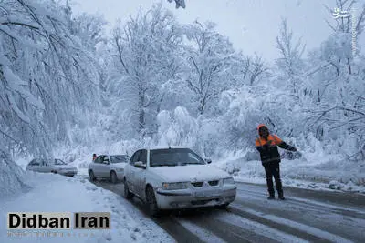 برف و باران در جاده‌های ۲۰ استان کشور/ انسداد جاده چالوس و آزادراه تهران-شمال