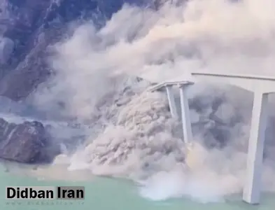 پل تازه‌افتتاح‌شده در چین بر اثر رانش زمین فروریخت