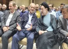 حضور خاتمی، جهانگیری و پزشکیان در مراسم ختم دکتر میلی منفرد 