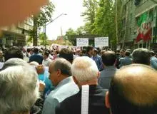 تجمع بازنشستگان ارتش مقابل ساختمان ریاست جمهوری