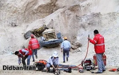 ریزش معدن در جاده چالوس/ جان ۴ معدنچی در خطر است