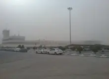 طوفان شن فرودگاه بندرعباس را تعطیل کرد 
