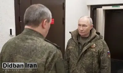 حضور پوتین با لباس نظامی در قرارگاه فرماندهی ارتش روسیه