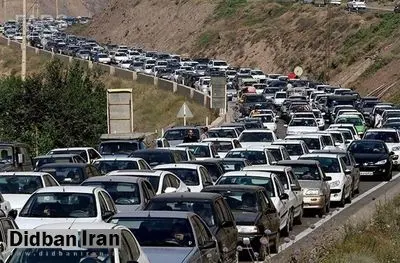 ترافیک سنگین در جاده کرج - چالوس