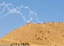 درگیری پدافند کرمانشاه با پرتابه‌ها در آسمان منطقه دینور+فیلم 