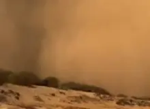 توفان گرد و خاک قشم را درنوردید+فیلم 
