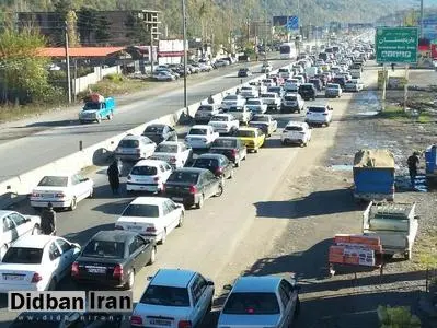 ترافیک سنگین در مسیر برگشت جاده های مازندران به تهران