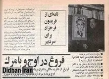 روایت فریدون فرخزاد از خواهرش/ فریدون فرخزاد: فروغ ۱۷ سال تمام می‌مُرد/ الان از دست منتقدان راحت است!/ فروغ یک درویش واقعی بود/ چون شعر می گفت بدون حق شد، حق داشتن فرزند، پدر و مادر و زندگی!