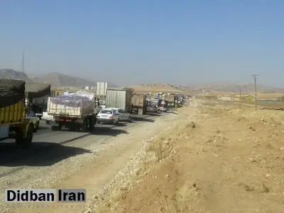 ترافیک شدید در مسیر اسلام آبادغرب/ممنوعیت ورود کامیون به سرپل ذهاب