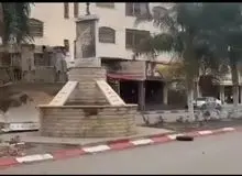 تخریب مجسمه های یاسر عرفات در کرانه باختری+فیلم