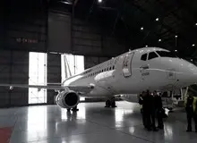 سوپر جت ۱۰۰ روسی در فرودگاه مهرآباد فرود آمد+ تصاویر