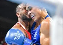 لحظه عجیب گاز گرفتن بوکسور مراکشی حین مبارزه/FILM