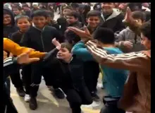  رقص دسته‌جمعی دانش‌آموزان در مدرسه‌ای در بابل+فیلم