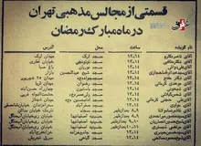 سخنرانان محلس مذهبی ماه رمضان در سال 1350/آیت الله مکارم،موحدی کرمانی، شیخ حسین انصاریان و...
