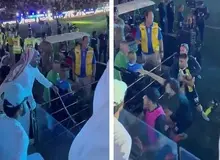 کتک زدن عبدالرزاق حمدالله با کمربند توسط هوادار الاتحاد پس از شکست مقابل الهلال+فیلم 