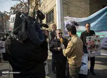 تجمع اعتراضی مقابل سفارت سوئیس در تهران
