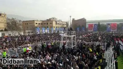 انبوه جمعیت در ورزشگاه مخابرات کرج چشم انتظار رییس جمهوری
