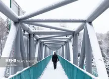 بارش برف در معابر پایتخت و خطر تصادفات زنجیره‌ای