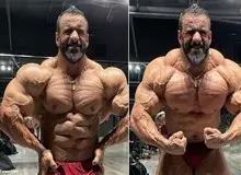 ژست هادی چوپان مقابل دوربین/هیکل عجیب گرگ ایرانی با گردنبند طلا+عکس