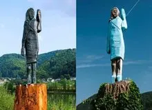 مجسمه جدید ملانیا ترامپ در اسلوونی رونمایی شد +عکس 
