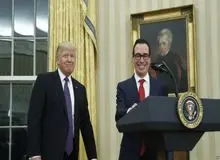  واکنش وزیر خزانه داری آمریکا به مذاکرات جدید ظریف در فرانسه : ترامپ اعلام کرده بود که برای مذاکره با ایران پیش‌شرطی گذاشته نشده است 