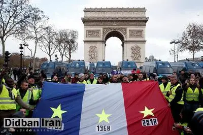 تظاهرات جلیقه زردها در پاریس؛ پلیس فرانسه بیش از ۵۰۰ نفر را بازداشت کرد