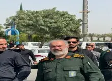  حضور سردار فدوی و حسین طائب در تشییع شهید حاجی‌زاده+تصاویر