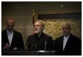 واکنش لاریجانی به قطع برق در نشست در بیروت + فیلم