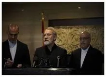 واکنش لاریجانی به قطع برق در نشست در بیروت + فیلم