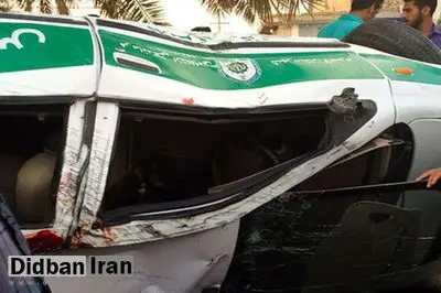 جان باختن یک مامور انتظامی در آبادان به علت واژگونی خودرو