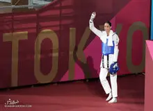 حک نام کیمیا علیزاده به سه رنگ پرچم ایران/ کیمیا: برایم دعا کنید/ عکس
