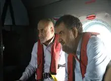 بازدید هوایی معاون اقتصادی رییس جمهور از جزیره خارک